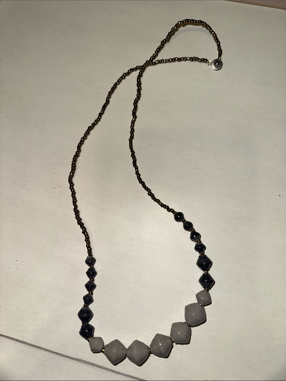 Gray Beaded Necklace